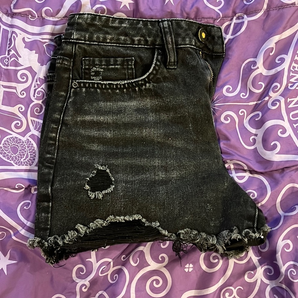 Black jean shorts